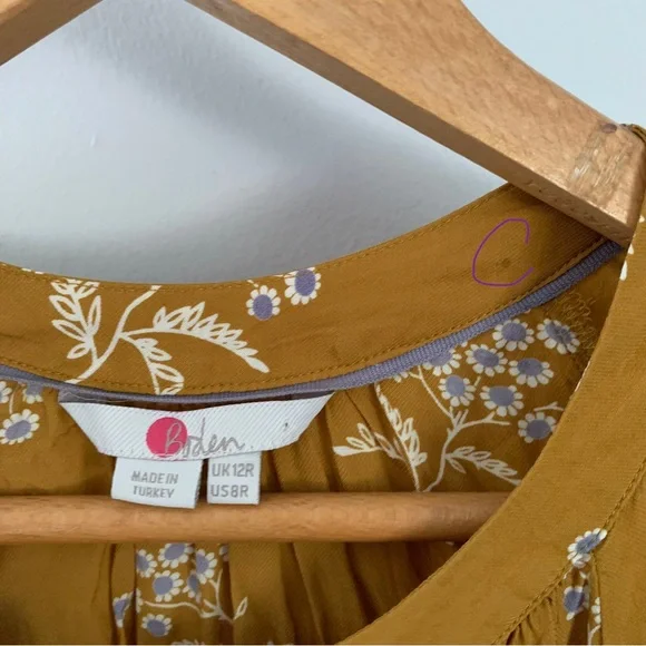 Boden Mustard & Blue Floral Blouse - Picture 3 of 7